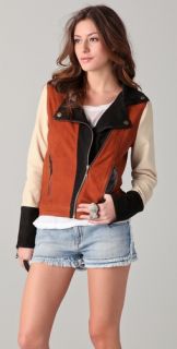 Chaser Colorblock Leather Moto Jacket
