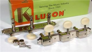 Kluson Double Line 3 on A Plate Tuners w Plastic Buttons Fit Gibson