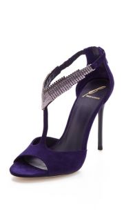 B Brian Atwood Loreto Suede Crystal Sandals