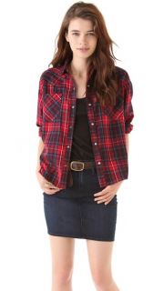 LNA Cropped Flannel Shirt