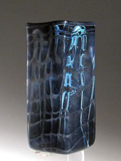 Small Square Profile Art Glass Vase Signed by J s Walsh