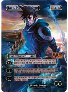 FOIL ALTERED ART JACE, MEMORY ADEPT M13 MAGIC THE GATHERING + FREE