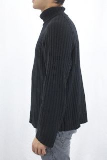 XL J Lindeberg Black Thick Knit Mens Wool Angora Heavy Turtleneck