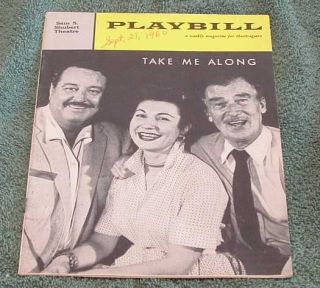 1960 Playbill Take Me Along Jackie Gleason Shubertch