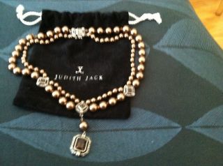 Gorgeous Judith Jack Pearl and Marcasite Necklace