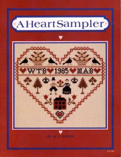 Heart Sampler by M A Beams Cross Stitch Pattern