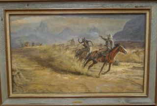 Jack Lee McLean Original Oil Painting  Teton Horse Thieves 