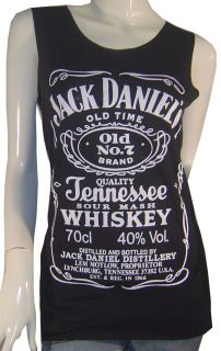 Jack Daniels Whiskey Tennessee Printed T shirts Tank Top Vest Sz S