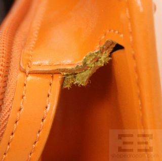 Jack Georges Orange Leather Briefcase with Enhanced Shoulder Strap