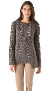Tess Giberson Cable Sweater with Crochet Chain