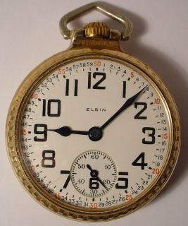 Antique Raymond Elgin 21J Railroad 16s Pocket Watch Montgomery Dial