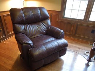 Burgundy Leather Rocker Recliner Chair