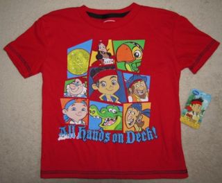 Jake and Never Land Pirates All Hands on Decks s s Tee T Shirt Sz 4T
