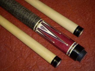 Jacoby Custom Pool Cue Stacked Leather Wrap 2 Shafts