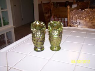 Two 5 L 2 Loetz Jack in The Pulpit Vases