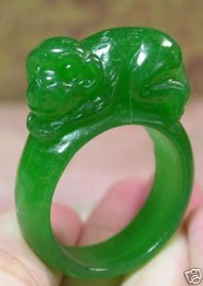 Chinese Green Jade Monkey Ring No 13 1 2 300173