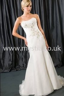 Genuine Jade Daniels Bridal Gown 2208 Ivory Organza Size 10 RRP £959