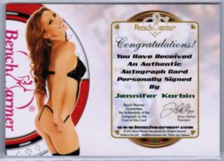 Jennifer Korbin 2012 Benchwarmer Vegas Baby Gold Foil Auto Signature