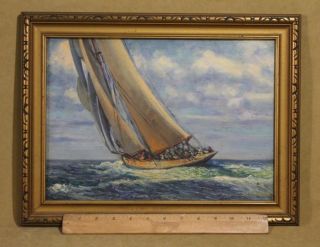 Antique *James Francis Murray* Impressionist Nantucket Sailboat Oil