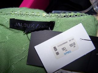 New Jaloux Zalu Green Spring Tie Sequin Sweater XS $89