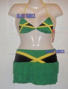 Jamaica Flag Soccer Bikini Large Yellow Black Green