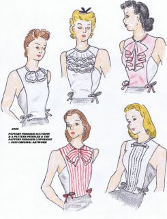 5999 Womens DICKEY SET NECKWEAR Material Fabric Sewing Sew Pattern 30s