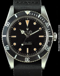Rolex Vintage Submariner 6536 1 No Crown Guards James Bond 1957