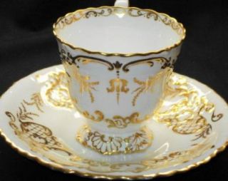 Antique WT Copeland Spode Gold Daisy Feet Cup and Saucer
