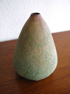  stunning james lovera ceramic vase volcanic green glaze at