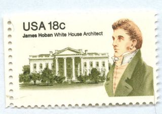 18 Cent U s A Stamp James Hoban Architect Unused