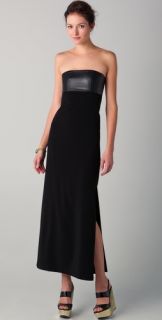 alice + olivia Posh Leather Strapless Maxi Dress