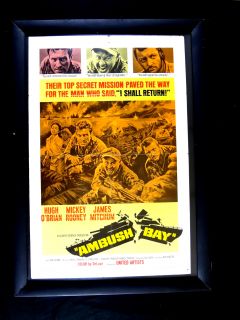 Ambush Bay Hugh OBrian Mickey Rooney 27x41 Orig Poster 1966 War Drama