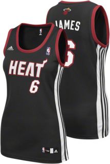 Lebron James Womens Jersey Adidas Black Replica 6 Miami Heat Womens