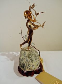 Vintage Malcolm Moran Bronze Sculpture Girl & Seagulls 80/500 Limited