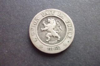 1862 Belgium 10 Centimes Coin