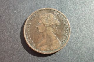 1861 Queen Victoria New Brunswick One Cent Coin Nice Condition