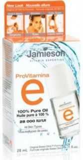 Jamieson Vitamin E 100 Pure Oil All Skin Types 28 000 IU 28 Ml