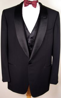 Tom Ford Suit $5295 Black Shawl Collar 1 BTN 100 Wool Formal Tuxedo