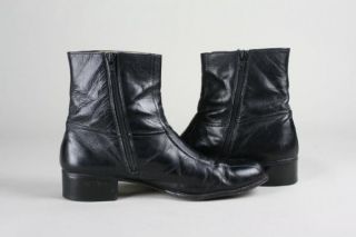 Vintage Jarman Black Kidskin Leather 7 5 D Ankle Beatle Biker Boots