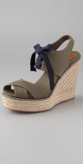 Tory Burch Lace Up Wedge Espadrilles