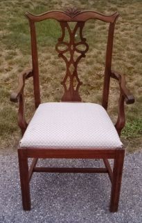 Jamestown Sterling Solid Cherry Arm Chair Carved Crest