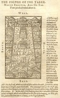 1607 Geneva Folio Roman Letter Bible Leaf Woodcut of The Tabernacle