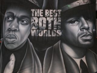 JAY Z & R.KELLY THE BEST OF BOTH WORLDS, TOUR BACKDROP Hand painted