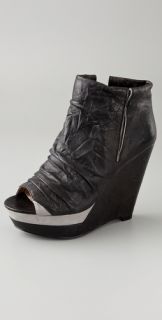 Modern Vintage Shoes Martina Open Toe Wedge Booties