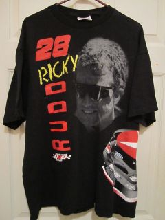 Ricky Rudd NASCAR 28 Robert Yates Racing Black T Shirt Adult Size XL