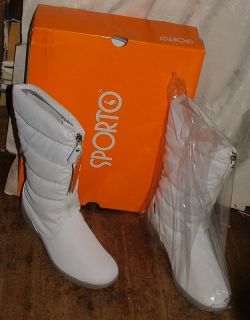 Sporto Janice Waterproof Zip Front Boots White 8 1 2 Wide Brand New in