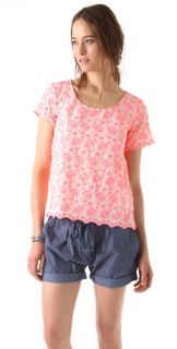 Maison Scotch Fluoro Embroidered Top