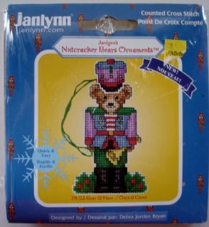 Janlynn CCS Plastic Canvas Ornament Kit Nutcracker Bear Bear Horn