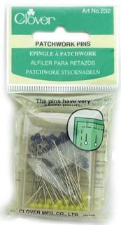 100 clover patchwork glass head pins 1 38 cl232
