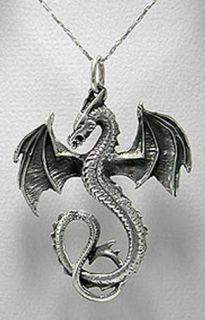 Sterling Silver Winged Dragon Necklace NW